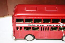 Vintage Double Decker Bus MF185 Friction Tin Toy