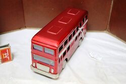 Vintage Double Decker Bus MF185 Friction Tin Toy