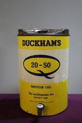 Vintage Duckhams 2050 Motor Oil 5 Gallon Drum in Good Condition 