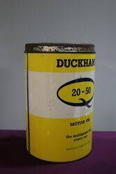 Vintage Duckhams 2050 Motor Oil 5 Gallon Drum in Good Condition 