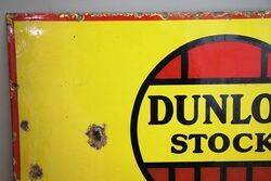 Vintage Dunlop Stock Tyre Service Enamel Adv Sign 
