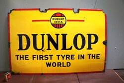 Vintage Dunlop Tyre Enamel Advertising Sign 