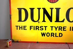Vintage Dunlop Tyre Enamel Advertising Sign 