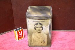 Vintage E I and Co Ltd SHIPLEY YORKS  GEORGE VI and Royal Family TEA TIN 1930s