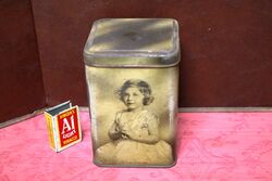 Vintage E I and Co Ltd SHIPLEY YORKS  GEORGE VI and Royal Family TEA TIN 1930s