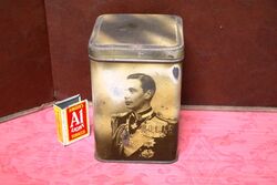 Vintage E I and Co Ltd SHIPLEY YORKS  GEORGE VI and Royal Family TEA TIN 1930s