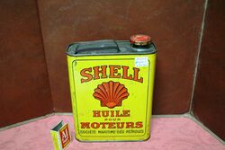 Vintage Early French Shell Motor Oil 2 litre Tin