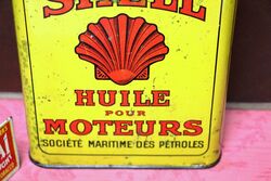Vintage Early French Shell Motor Oil 2 litre Tin