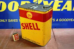 Vintage Early Shell Vitrea Oil 31 One Gallon Tin