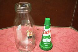 Vintage Embossed Castrol L 20W30 Motor Oil Quart Bottle