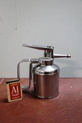 Vintage Enots Chrome Plated Lever Pump Oiler.