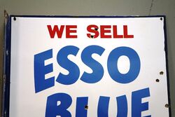 Vintage Esso Blue Double Sided Enamel Sign 