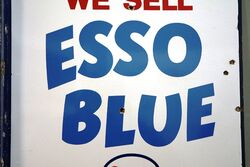 Vintage Esso Blue Double Sided Enamel Sign 