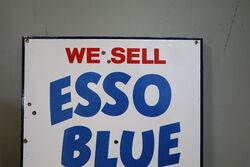 Vintage Esso Blue Double Sided Enamel Sign 