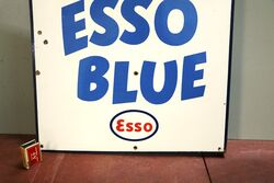 Vintage Esso Blue Double Sided Enamel Sign 