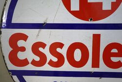 Vintage Essolene Pure Petrol Double Sided Enamel Sign 