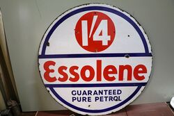 Vintage Essolene Pure Petrol Double Sided Enamel Sign 