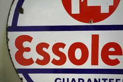 Vintage Essolene Pure Petrol Double Sided Enamel Sign 