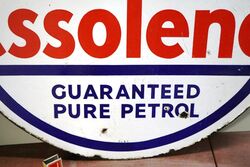Vintage Essolene Pure Petrol Double Sided Enamel Sign 