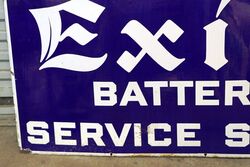 Vintage Exide Batteries Service Station Advertising Sign 