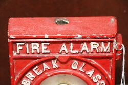 Vintage Fire Alarm Break Glass Press Button Wall Unit