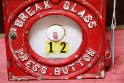 Vintage Fire Alarm Break Glass Press Button Wall Unit