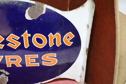 Vintage Firestone Post Mount Double Sided Enamel Sign