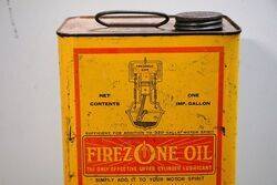 Vintage FirezOne Oil One Gallon Tin. Vintage FirezOne Oil One Gallon Tin.