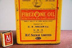 Vintage FirezOne Oil One Gallon Tin