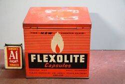 Vintage Flexolite Lighter Fluid Dispensing Tin 