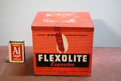 Vintage Flexolite Lighter Fluid Dispensing Tin 