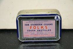Vintage Folks Cough Pastilles Tin. #