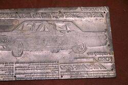 Vintage Ford Fairlane 500 Advertising Printers Block