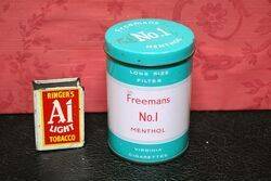 Vintage Freemans No.1 Menthol Cigarettes Can. Vintage Freemans No.1 Menthol Cigarettes Can.