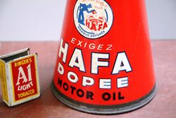 Vintage French Hafa Dopee Motor Oil I litre Pourer