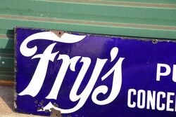 Vintage Fryand39s Pure Concentrated Cocoa Enamel Sign 