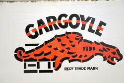 Vintage Gargoyle Mobiloil Double Sided Enamel Sign