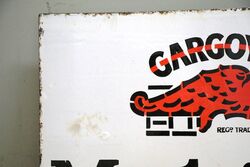 Vintage Gargoyle Mobiloil Double Sided Enamel Sign