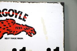 Vintage Gargoyle Mobiloil Double Sided Enamel Sign