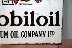 Vintage Gargoyle Mobiloil Double Sided Enamel Sign