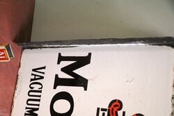 Vintage Gargoyle Mobiloil Double Sided Enamel Sign