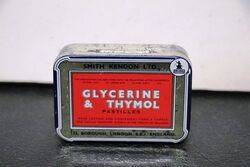 Vintage Glycerine & Thymol Pastilles Tin. #