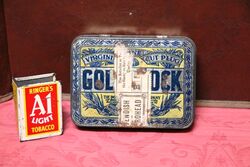 Vintage Gold Block Tobacco Tin 