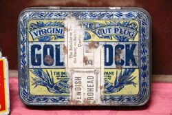 Vintage Gold Block Tobacco Tin 