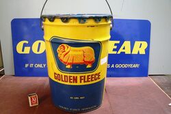 Vintage Golden Fleece Duo 45lbs Grease Tub. Vintage Golden Fleece Duo 45lbs Grease Tub.