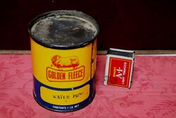 Vintage Golden Fleece Ram on Bone Water Pump 1lb Tin
