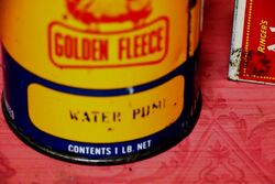 Vintage Golden Fleece Ram on Bone Water Pump 1lb Tin
