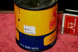 Vintage Golden Fleece Ram on Bone Water Pump 1lb Tin