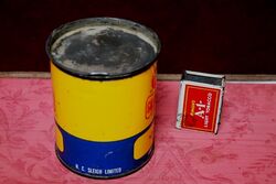 Vintage Golden Fleece Ram on Bone Water Pump 1lb Tin