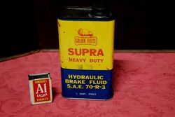 Vintage Golden Fleece Supra Heavy Duty Brake Fluid Tin